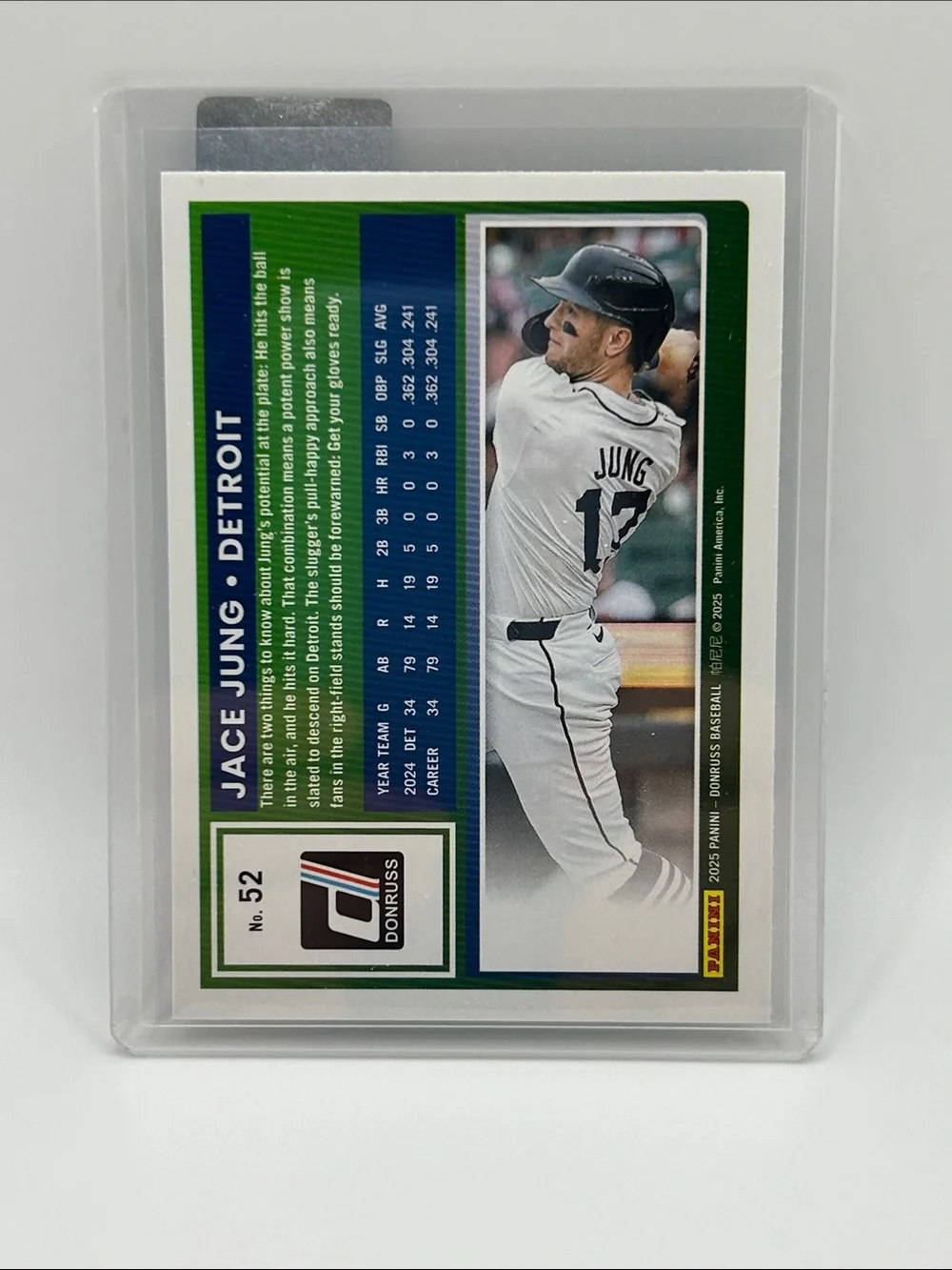 Jace Jung Donruss Rated Rookie Baseball Card ⚾️ Detroit